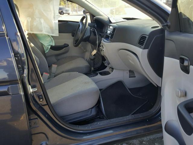 KMHCN46C99U382537 - 2009 HYUNDAI ACCENT GLS GRAY photo 5