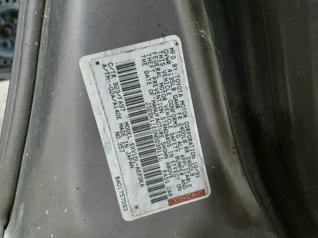 JT2SK11E0N0039111 - 1992 TOYOTA CAMRY DLX GRAY photo 10