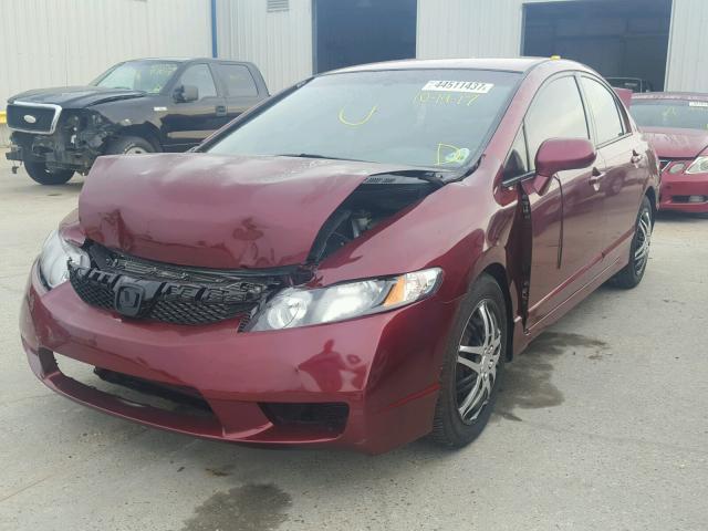 2HGFA16599H501687 - 2009 HONDA CIVIC LX RED photo 2