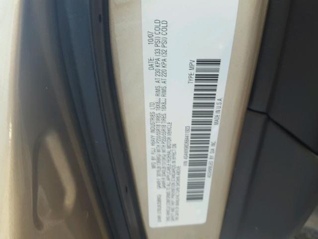 4S4WX98D684411923 - 2008 SUBARU TRIBECA TAN photo 10