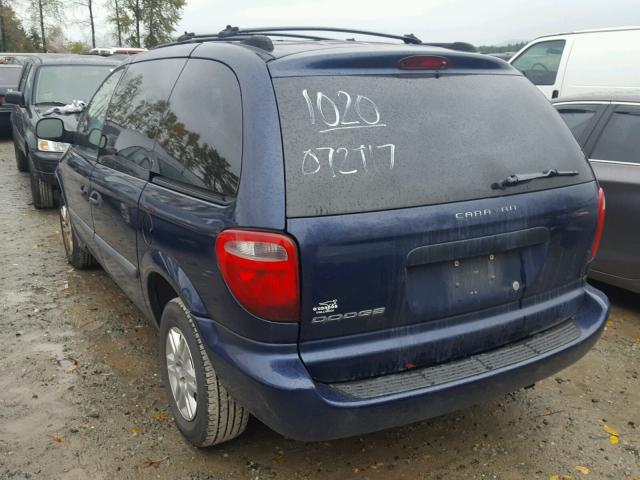 1D4GP25R96B553193 - 2006 DODGE CARAVAN SE BLUE photo 3