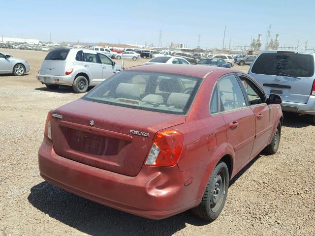 KL5JD56Z58K900975 - 2008 SUZUKI FORENZA BA BURGUNDY photo 4