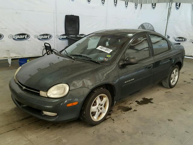 1B3ES46CX1D181239 - 2001 DODGE NEON GREEN photo 2