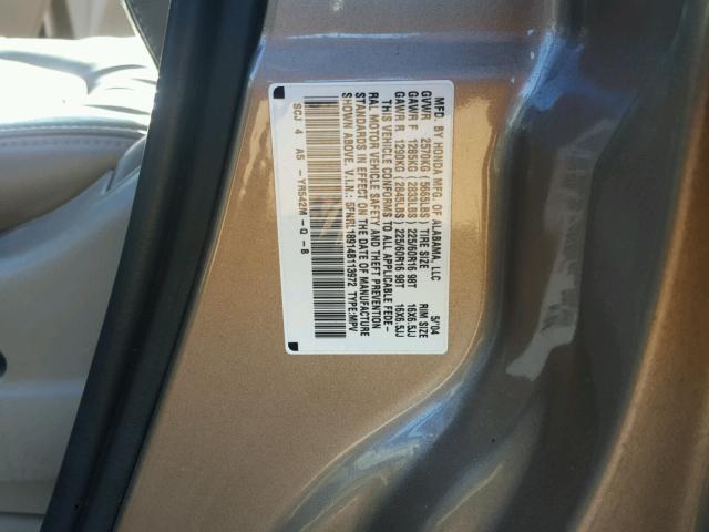 5FNRL18914B113972 - 2004 HONDA ODYSSEY EX GOLD photo 10