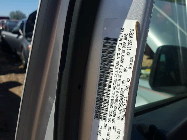 1J4PN2GK5AW106021 - 2010 JEEP LIBERTY SP SILVER photo 10