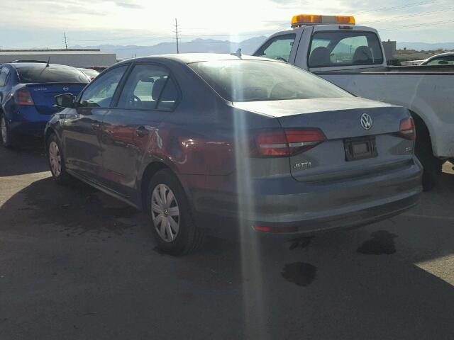 3VW267AJ7GM381020 - 2016 VOLKSWAGEN JETTA S GRAY photo 3