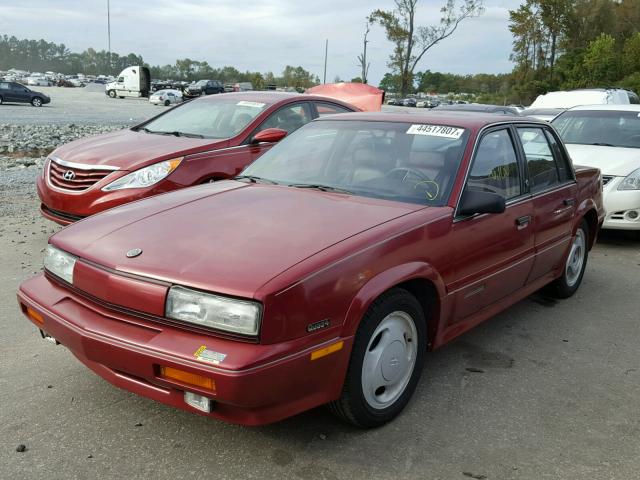 1G3NK54D2KM272670 - 1989 OLDSMOBILE CUTLASS CA MAROON photo 2