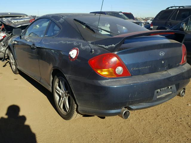 KMHHN65F03U086021 - 2003 HYUNDAI TIBURON GT BLUE photo 3