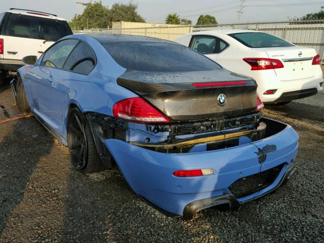 WBSEH93406B797423 - 2006 BMW M6 BLUE photo 3