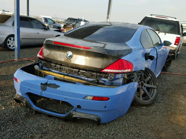 WBSEH93406B797423 - 2006 BMW M6 BLUE photo 4