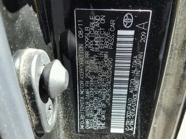 JTKJF5C74C3024290 - 2012 TOYOTA SCION TC 黑色 照片 10