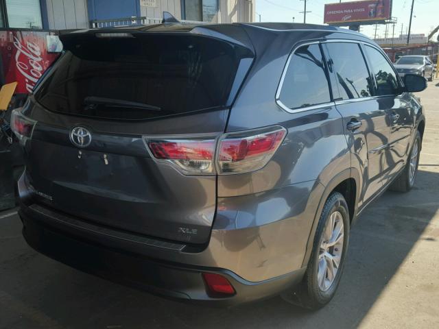 5TDKKRFH0FS046437 - 2015 TOYOTA HIGHLANDER GRAY photo 4