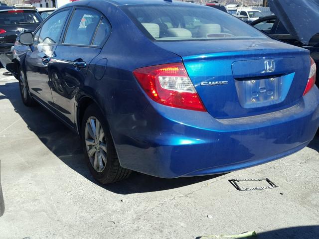 19XFB2F82CE304472 - 2012 HONDA CIVIC BLUE photo 3