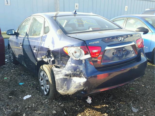 KMHDU4AD2AU910432 - 2010 HYUNDAI ELANTRA BL BLUE photo 3