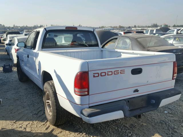 1B7GL22Y5XS113428 - 1999 DODGE DAKOTA WHITE photo 3