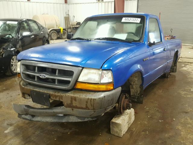 1FTYR10C9YPA89515 - 2000 FORD RANGER BLUE photo 2