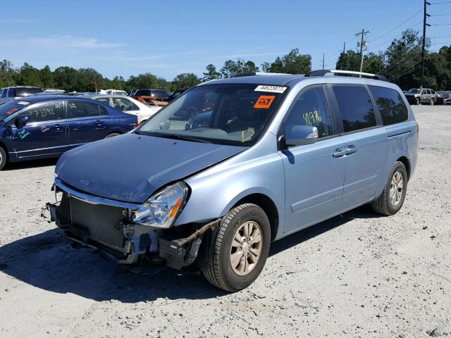 KNDMG4C74B6398066 - 2011 KIA SEDONA BLUE photo 2