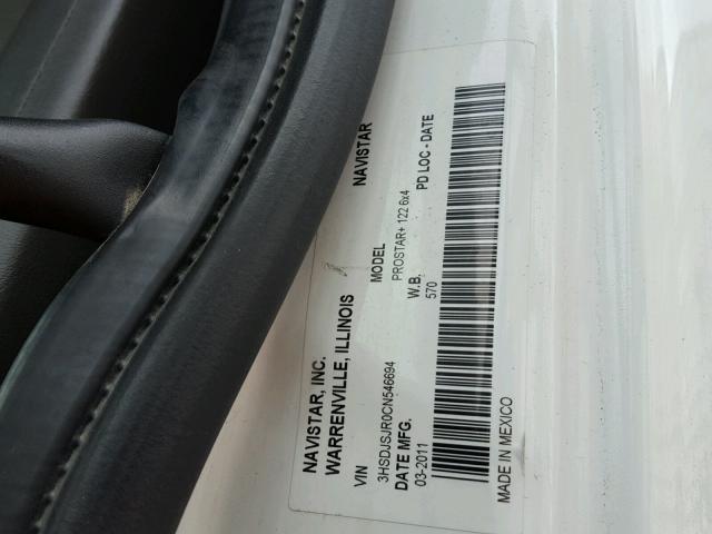 3HSDJSJR0CN546694 - 2012 INTERNATIONAL PROSTAR 白色 照片 10