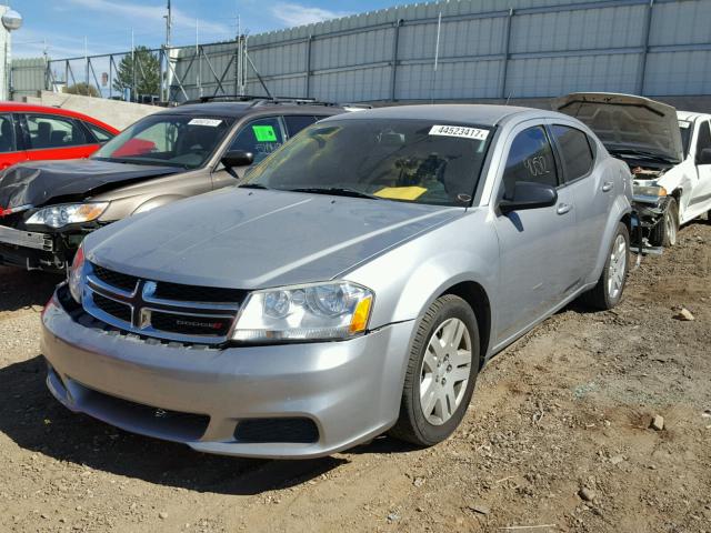 1C3CDZAB4EN160564 - 2014 DODGE AVENGER SE SILVER photo 2