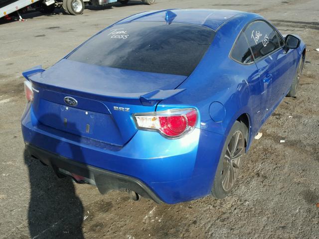 JF1ZCAC15F8607603 - 2015 SUBARU BRZ 2.0 LI BLUE photo 4