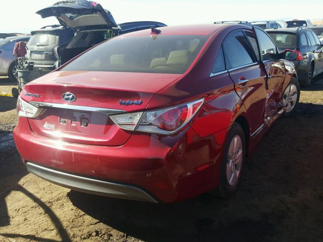 KMHEC4A4XBA002191 - 2011 HYUNDAI SONATA RED photo 4