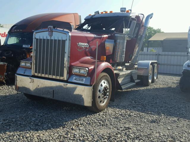 1XKWDB9X7AJ267954 - 2010 KENWORTH CONSTRUCTI BURGUNDY photo 2