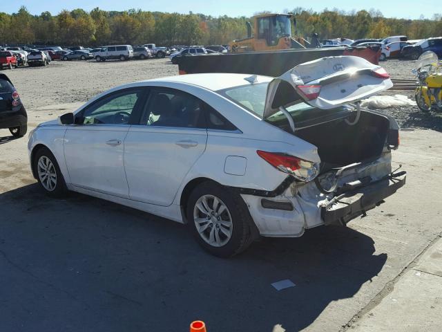 5NPEB4AC9CH494222 - 2012 HYUNDAI SONATA GLS WHITE photo 3