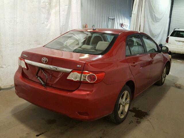 2T1BU4EE6BC617159 - 2011 TOYOTA COROLLA BA RED photo 4