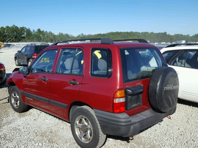 2CNBE13C4Y6921612 - 2000 CHEVROLET TRACKER BURGUNDY photo 3