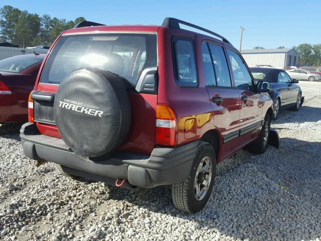 2CNBE13C4Y6921612 - 2000 CHEVROLET TRACKER BURGUNDY photo 4