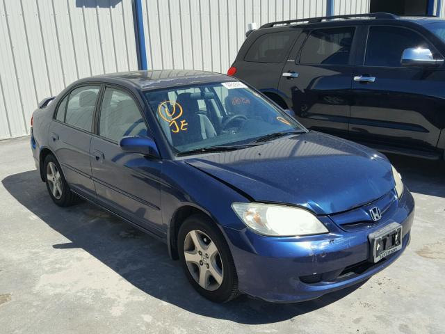 2HGES26704H531556 - 2004 HONDA CIVIC EX BLUE photo 1