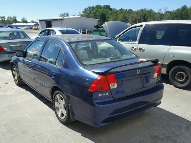 2HGES26704H531556 - 2004 HONDA CIVIC EX BLUE photo 3