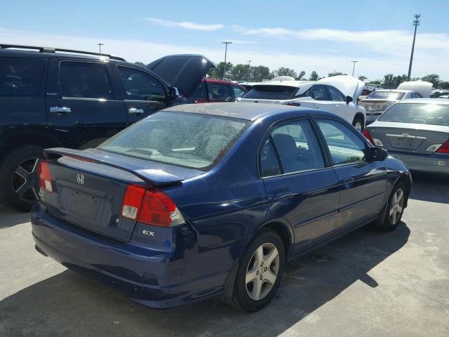 2HGES26704H531556 - 2004 HONDA CIVIC EX BLUE photo 4