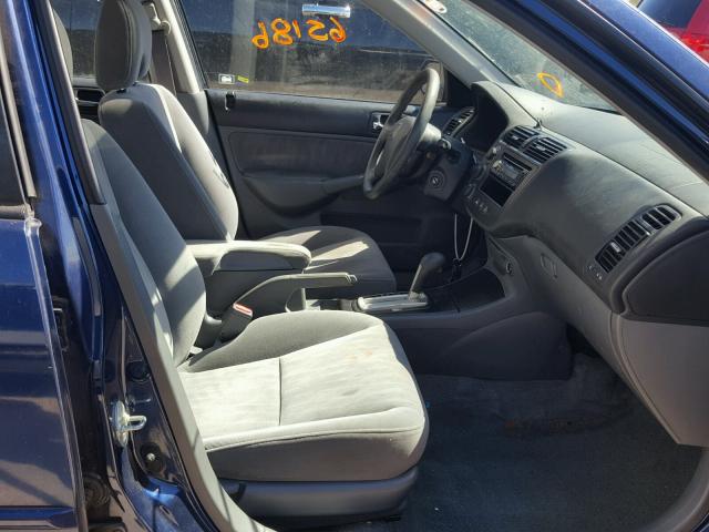 2HGES26704H531556 - 2004 HONDA CIVIC EX BLUE photo 5
