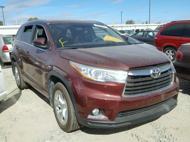 5TDDKRFH9FS135285 - 2015 TOYOTA HIGHLANDER RED photo 1