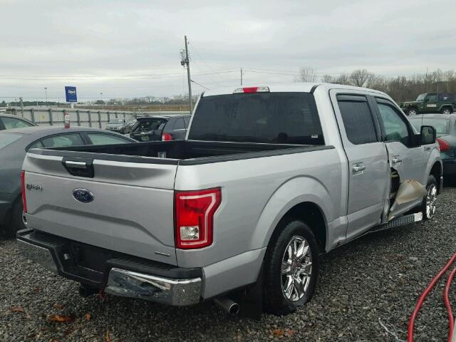 1FTEW1C89FFC95665 - 2015 FORD F150 SUPER SILVER photo 4