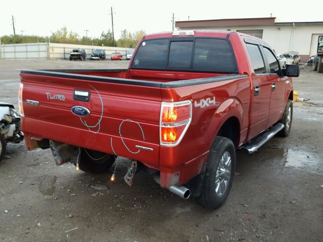 1FTFW1EF0BFC87626 - 2011 FORD F150 SUPER RED photo 4