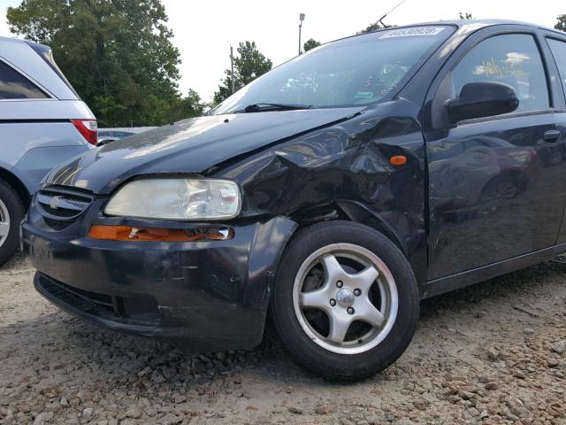 KL1TD62634B166732 - 2004 CHEVROLET AVEO BLACK photo 9