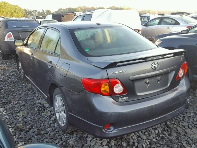 2T1BU40E79C160332 - 2009 TOYOTA COROLLA GRAY photo 3