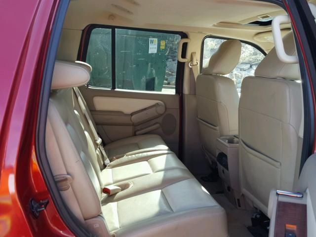 1FMEU74E69UA40528 - 2009 FORD EXPLORER RED photo 6