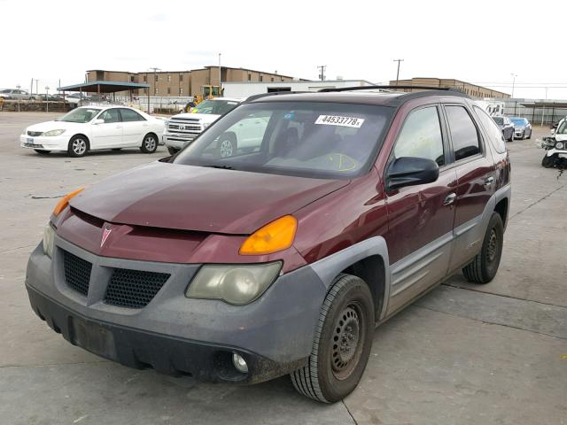 3G7DA03E81S545684 - 2001 PONTIAC AZTEK RED photo 2