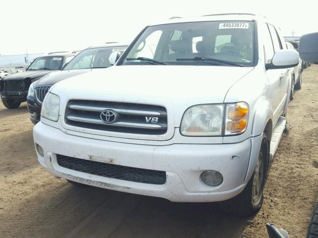 5TDBT48A21S051809 - 2001 TOYOTA SEQUOIA LI WHITE photo 2