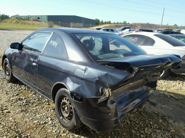 1HGEM21562L109744 - 2002 HONDA CIVIC BLACK photo 3