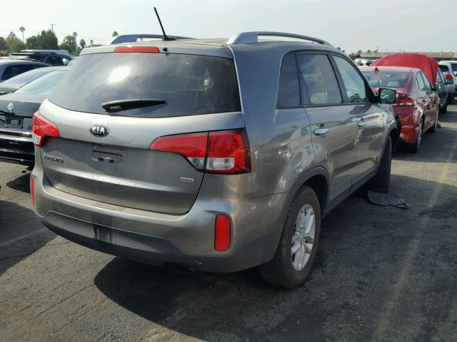 5XYKT4A68FG607163 - 2015 KIA SORENTO GRAY photo 4