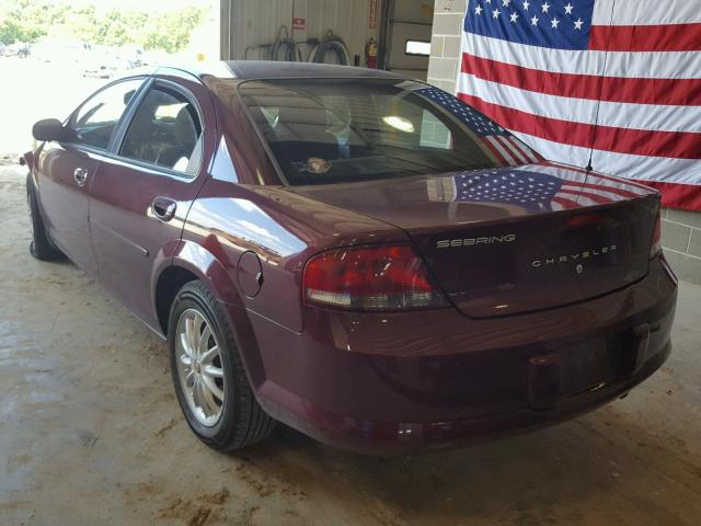 1C3EL46R32N243631 - 2002 CHRYSLER SEBRING LX MAROON photo 3