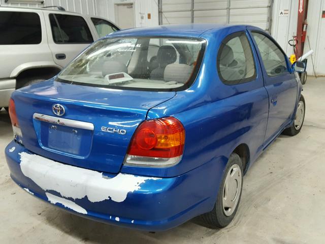 JTDAT123440333297 - 2004 TOYOTA ECHO BLUE photo 4