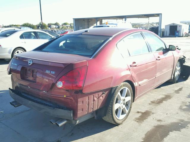 1N4BA41EX4C882022 - 2004 NISSAN MAXIMA SE BURGUNDY photo 4