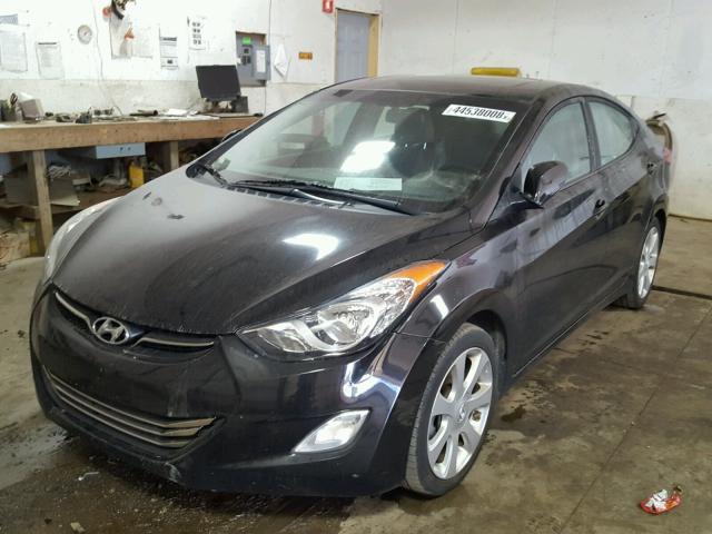 KMHDH4AE7DU838676 - 2013 HYUNDAI ELANTRA BLACK photo 2