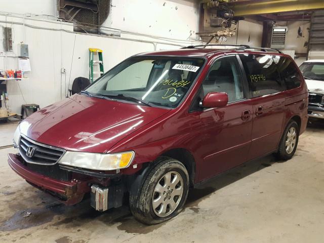 5FNRL18023B156684 - 2003 HONDA ODYSSEY EX RED photo 2