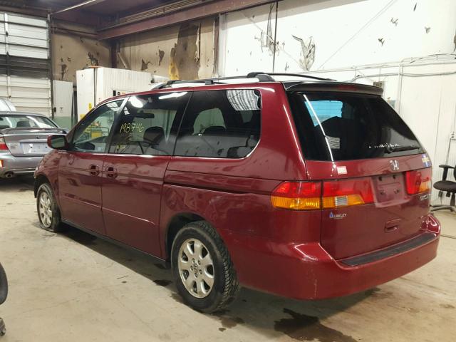 5FNRL18023B156684 - 2003 HONDA ODYSSEY EX RED photo 3